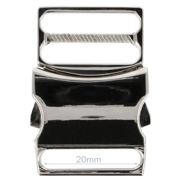 Bag Making - Side Release Clip Buckle 20mm in Silver (Pack of 1)