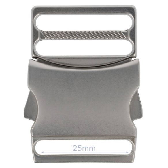 Bag Making - Side Release Clip Buckle 25mm in Distressed Silver (Pack of 1)
