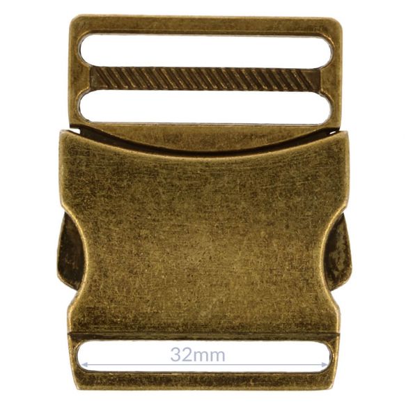 Bag Making - Side Release Clip Buckle 32m in Antique Brass (Pack of 1)