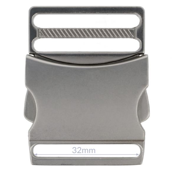 Bag Making - Side Release Clip Buckle 32mm in Distressed Silver (Pack of 1)