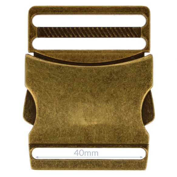 Bag Making - Side Release Clip Buckle 40mm in Antique Brass (Pack of 1)