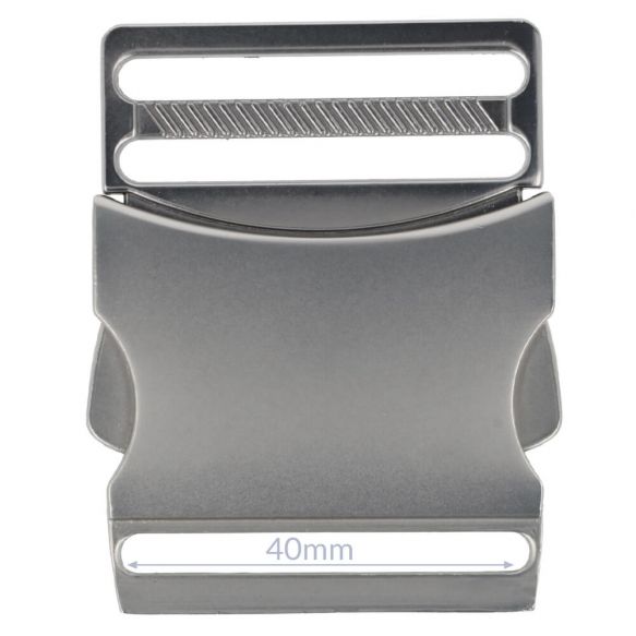Bag Making - Side Release Clip Buckle 40mm in Distressed Silver (Pack of 1)