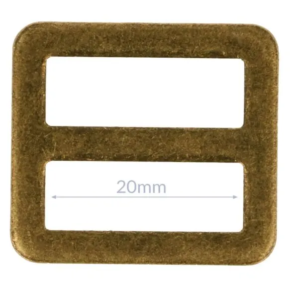 Bag Making - Slider / Buckle 20mm in Antique Brass (2 per pack)