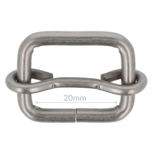 Bag Making - Adjustable Slider 20mm in Distressed Silver (2 per pack)