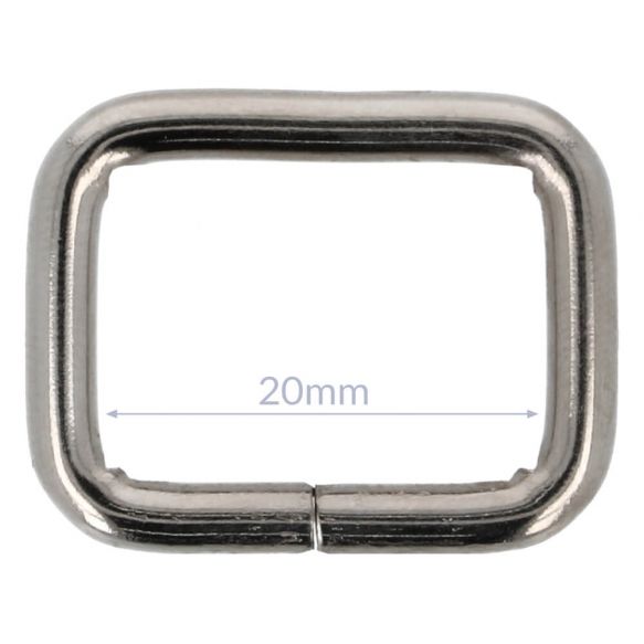 Bag Making - Rectangular Ring 20mm in Silver (2 per pack)