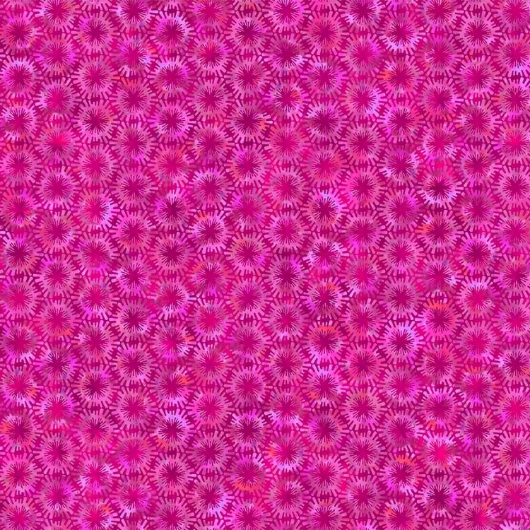 Quilting Fabric - Starburst on Fuchsia Pink from Sunshine by Jason Yenter for In The Beginning 7SS-2
