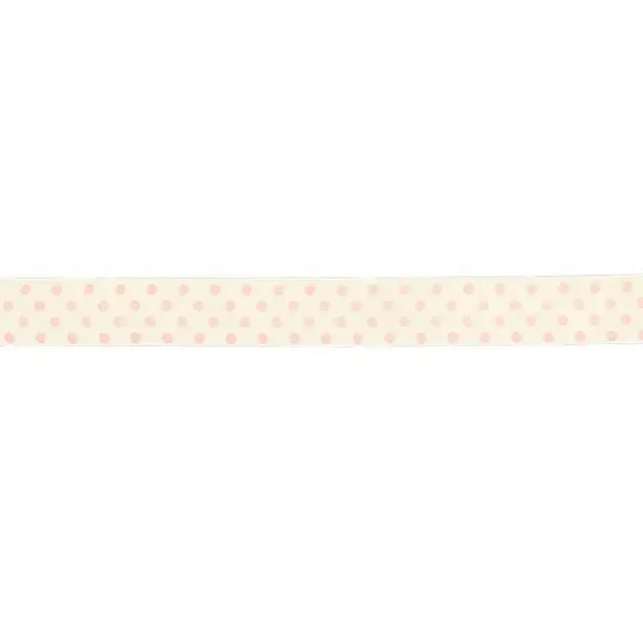 15mm Cotton Tape with Pink Dots