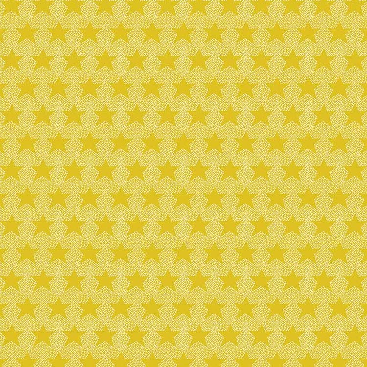 Quilting Fabric - Stars on Yellow from Magic Garden by Josephine Kimberling for Figo 90713-52