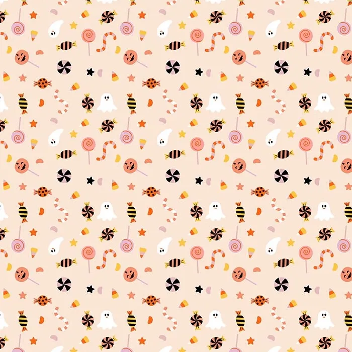 Quilting Fabric - Tiny Sweets on Peachy Orange from Sweet Treats by Jillian Phillips for Figo 91262-53