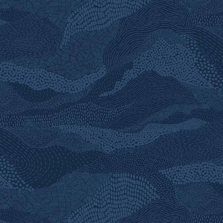 Quilt Backing Fabric 108" Wide - Blue Abstract Landscape from Elements for Figo B92007-49