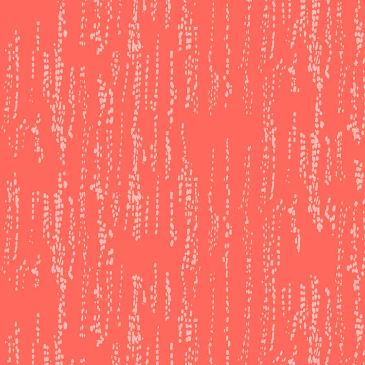 Quilting Fabric - Dotted Lines on Coral Red from Seasons by Ghazal Razavi for Figo 92017-56