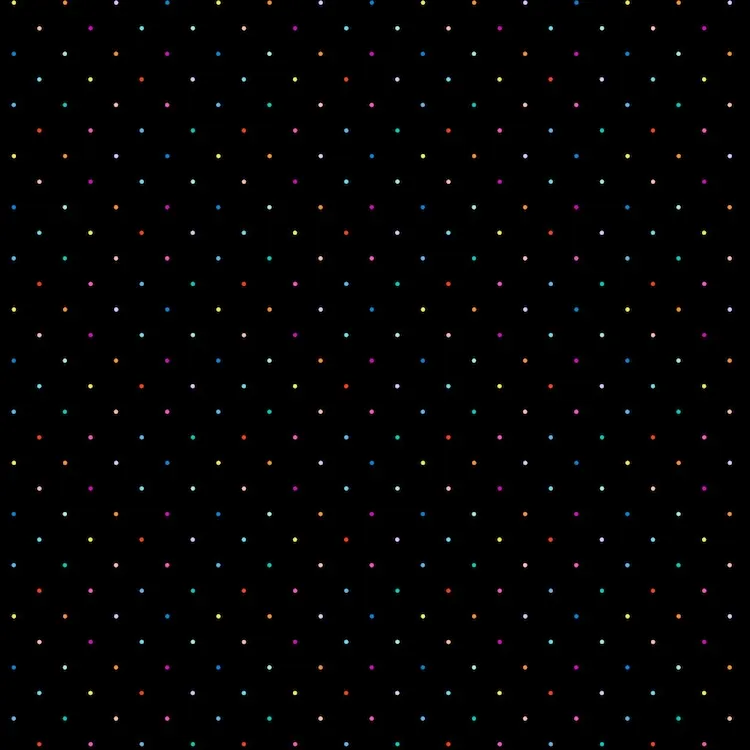 Quilting Fabrics - Rainbow Ditsy Dots on Black from Dusk by Ghazal Razavi for Figo 92041-99