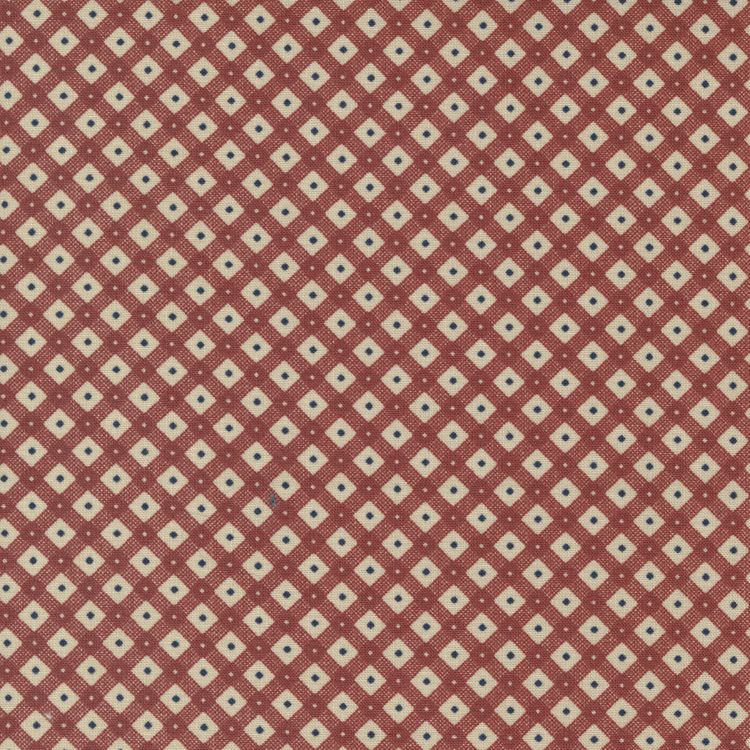 Quilting Fabric - Bias Check Red on Cream from Freedom Road by Kansas Trouble for Moda 9698 21