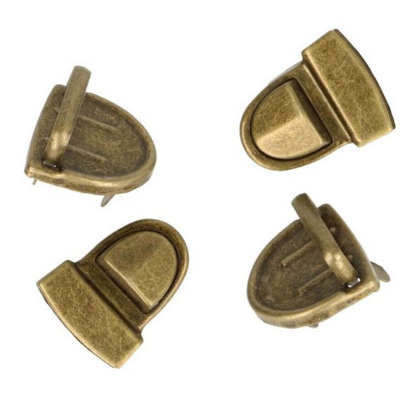 Bag Making - Smooth Tuck Lock 28 x 22mm in Antique Brass (Pack of 1)