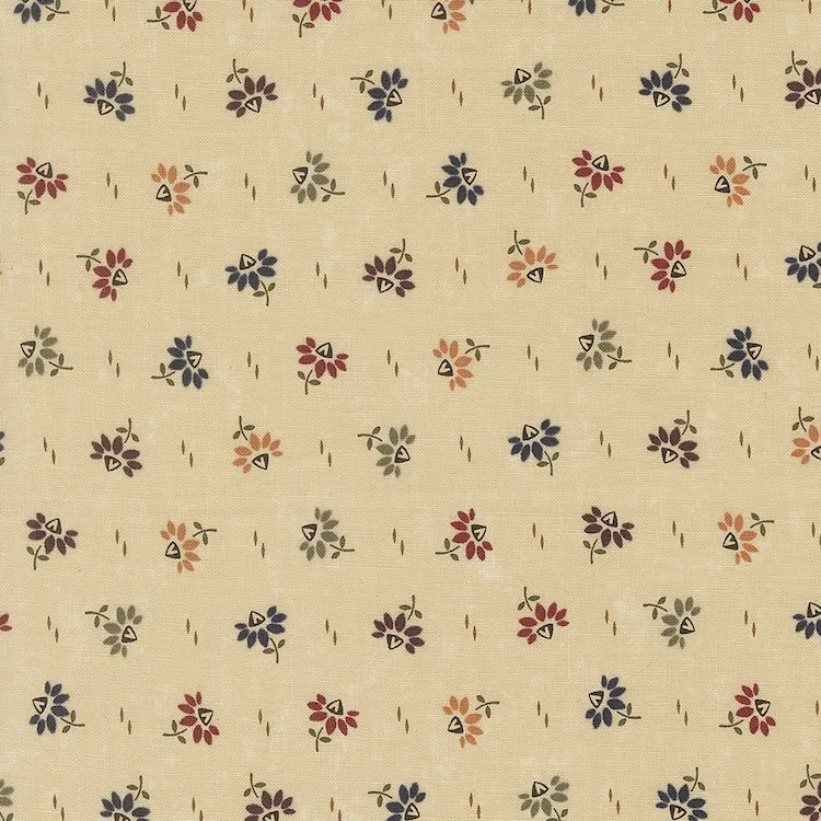 Quilting Fabric - Flower on Cream from Wheatland by Kansas Troubles for Moda 9793 11