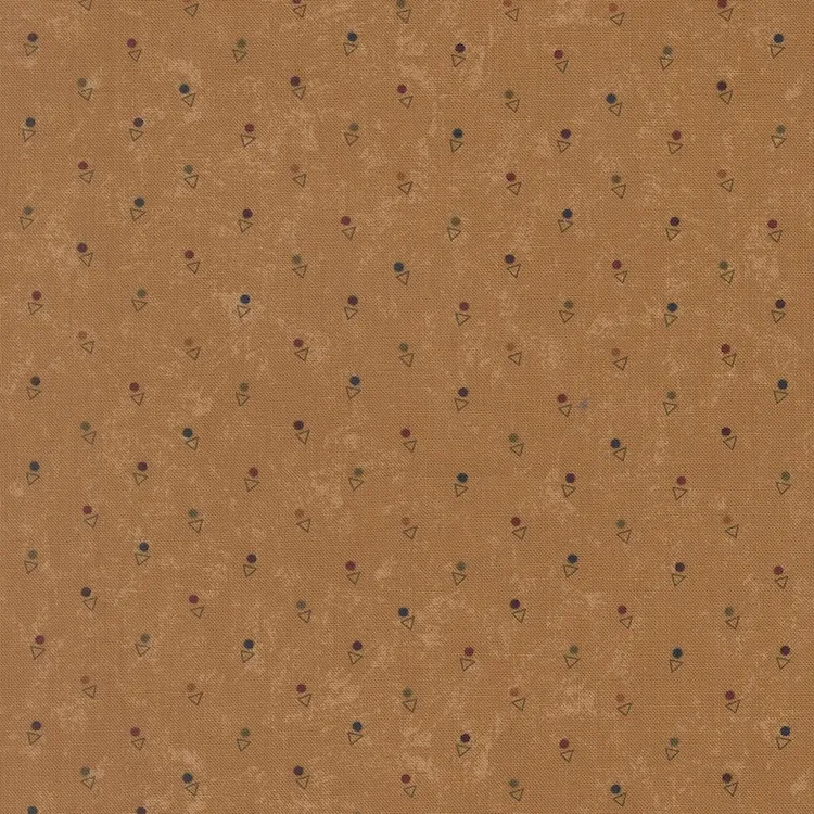 Quilting Fabric - Triangle Dots on Golden Yellow from Quail Run by Kansas Troubles for Moda 9836 12