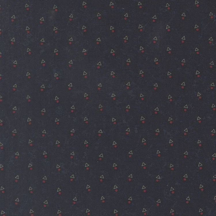 Quilting Fabric - Triangle Dots on Navy Blue from Quail Run by Kansas Troubles for Moda 9836 14
