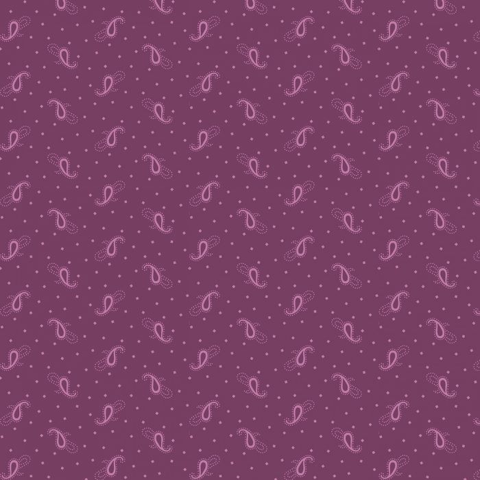 Quilting Fabric - Paisley Dots on Purple from Rainbow Sampler by Kaye England for Wilmington Prints 98711-636