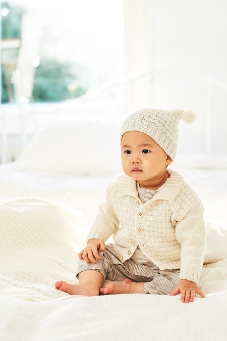 Knitting Pattern - 4ply Baby Basketweave Cardigan, Blanket and Hat by Stylecraft 9911