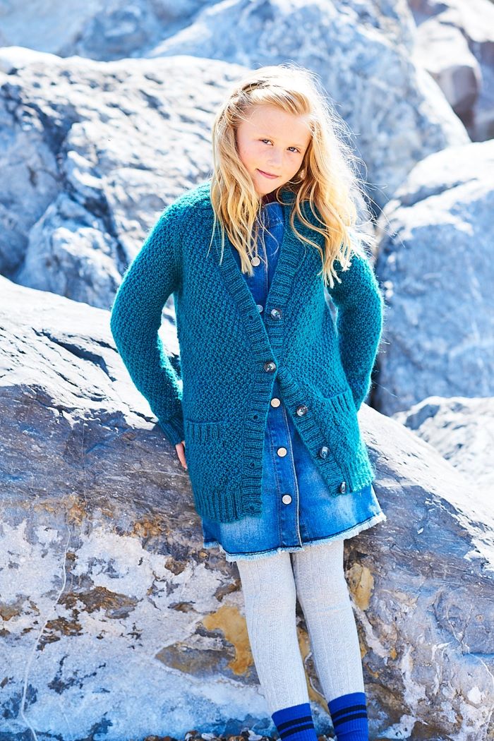 Knitting Pattern - Grace Aran Child Moss Stitch Cardigan by Stylecraft 9933