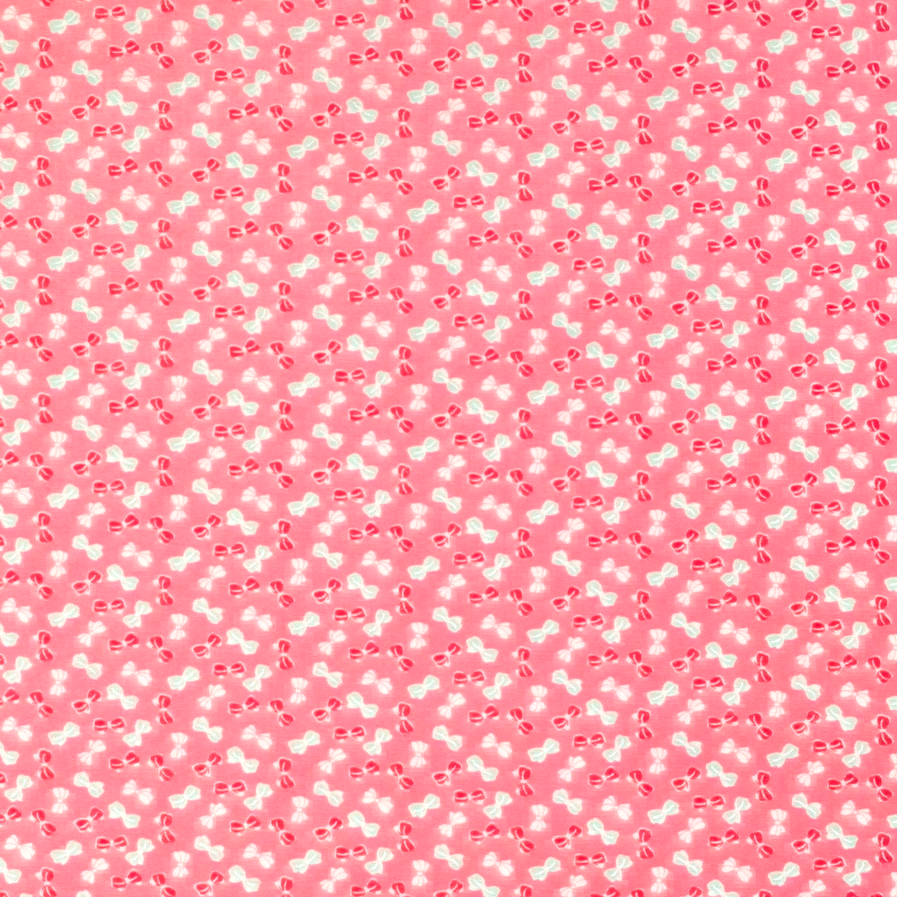 Quilting Fabric with Bows on Pink from Little Ruby by Bonnie & Camille for Moda