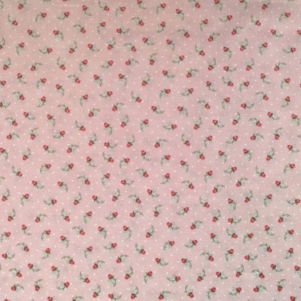 Quilting Fabric with Delicate Roses on Pink from Gentle Garden by Mary Jane Carey for Henry Glass