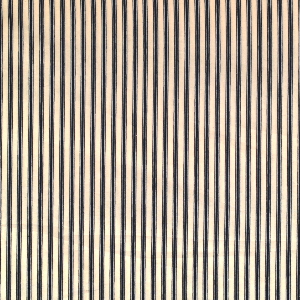 Ticking Stripes - Off White & Navy Blue Striped Poplin Cotton Fabric - by Rose and Hubble - Patchwork & Quilting