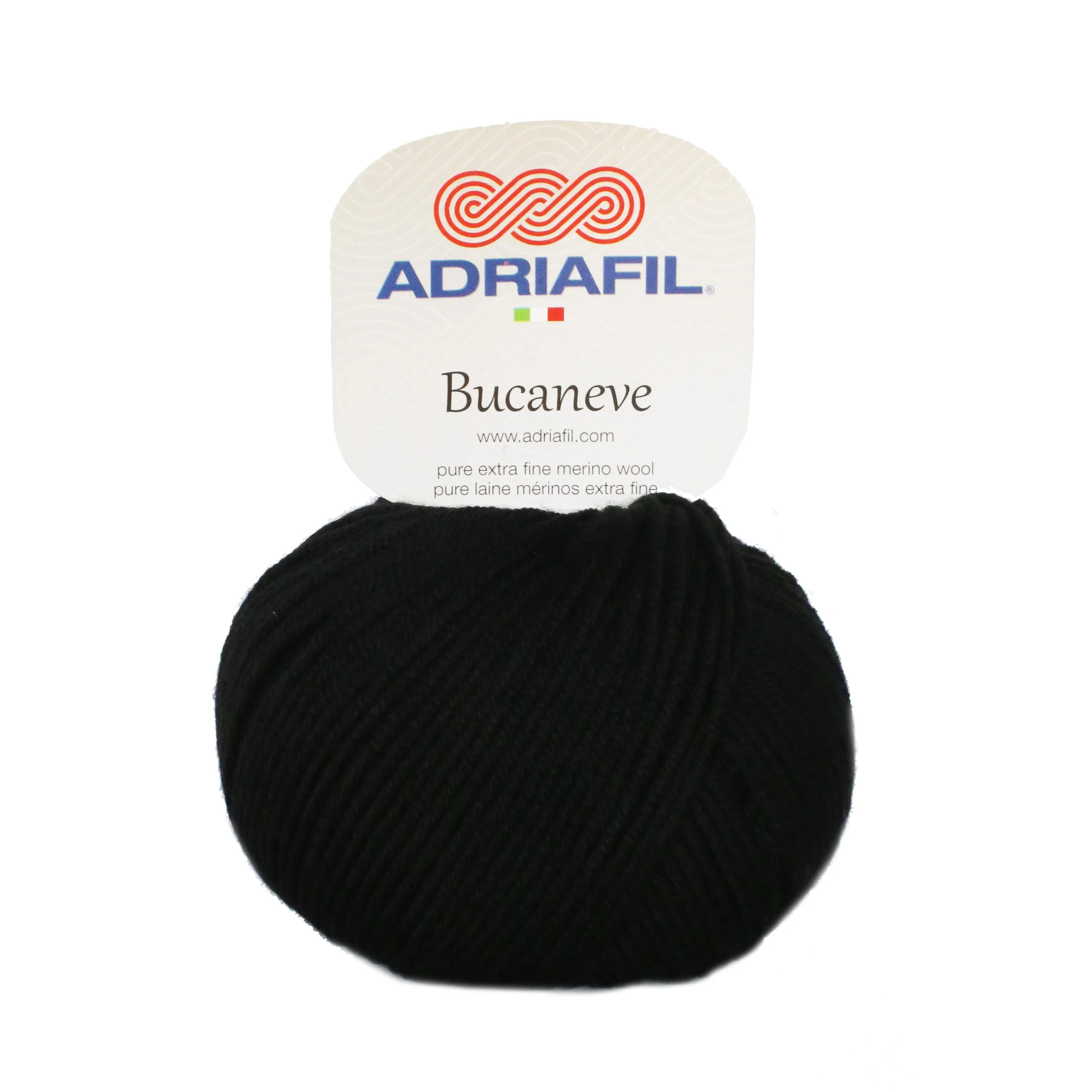 Yarn - Adriafil Bucaneve Merino Worsted Weight in Black 01