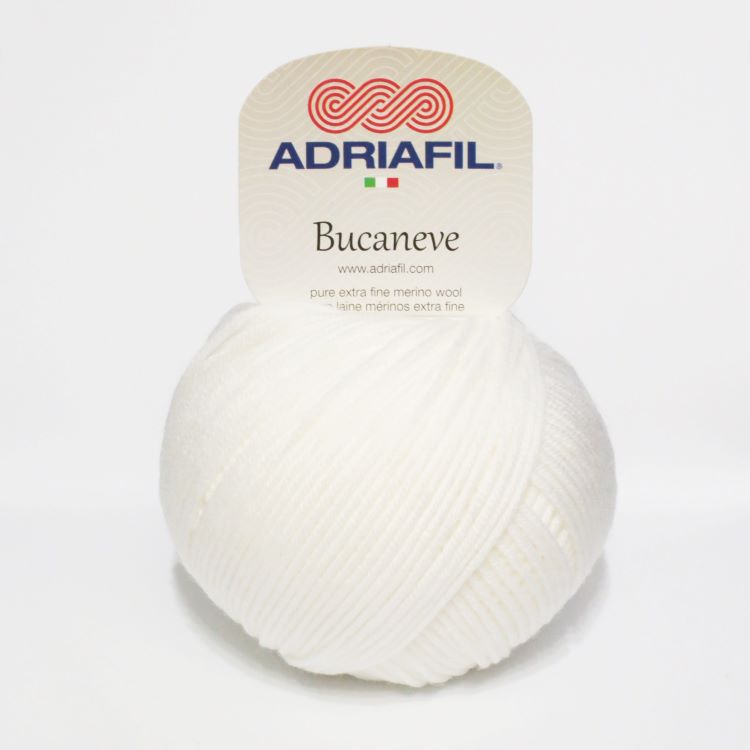 Yarn - Adriafil Bucaneve Merino Worsted Weight in White 02
