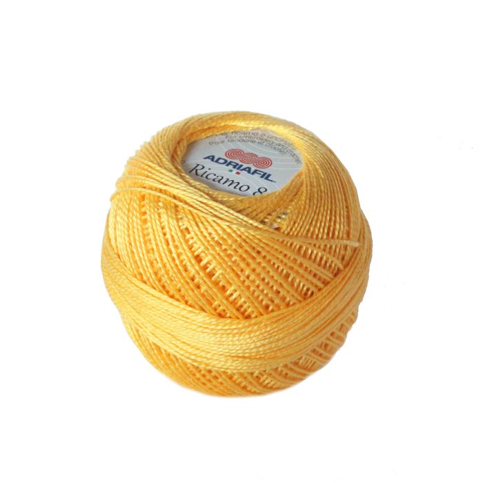 Perle 8 Embroidery Thread - Yellow Colour 07 from Ricamo Collection by Adriafil