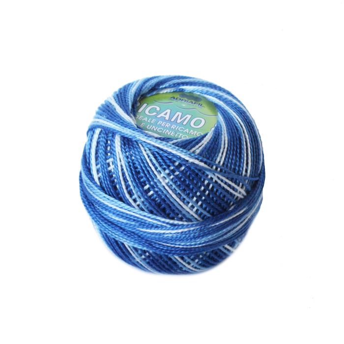 Perle 8 Embroidery Thread - Variegated Bluette Colour 49 from Ricamo Collection by Adriafil
