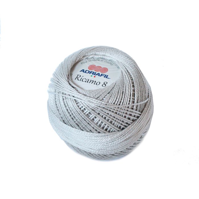 Perle 8 Embroidery Thread - Pearl Grey Colour 82 from Ricamo Collection by Adriafil