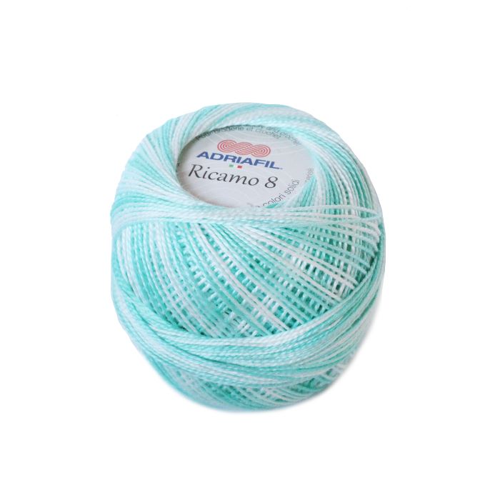 Perle 8 Embroidery Thread - Variegated Sea Green Colour 90 from Ricamo Collection by Adriafi