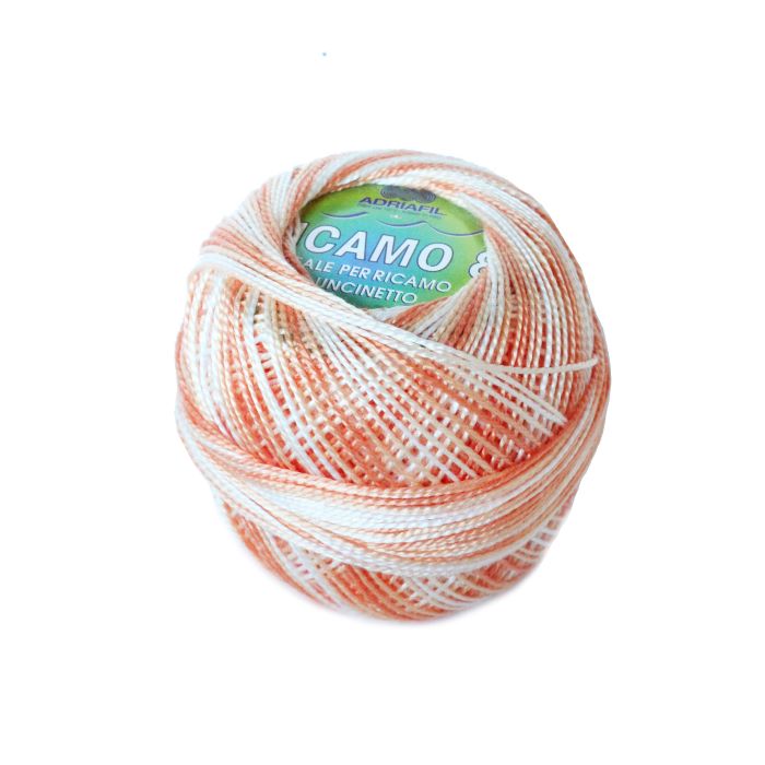 Perle 8 Embroidery Thread - Variegated Salmon Colour 91 from Ricamo Collection by Adriafil