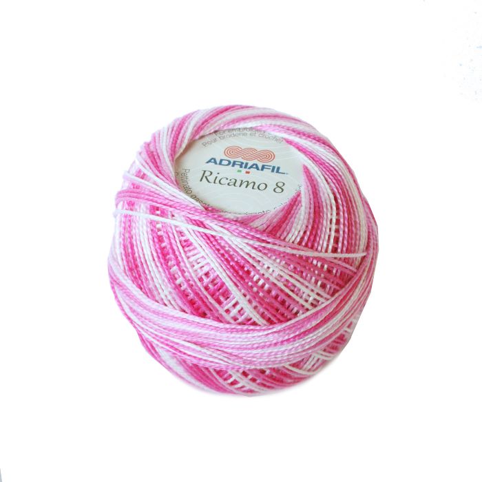 Perle 8 Embroidery Thread - Variegated Fuchsia Colour 92 from Ricamo Collection by Adriafil