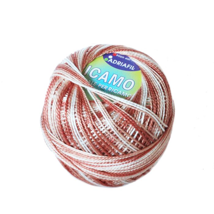 Perle 8 Embroidery Thread - Variegated Rust Colour 96 from Ricamo Collection by Adriafil