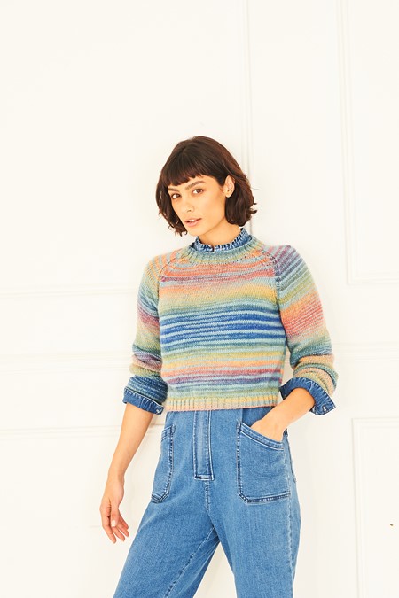 Knitting Pattern - Double Knit  Cropped Sweater by Stylecraft 10039