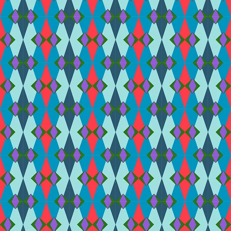 Quilting Fabric - Geometric Diamonds in Blues from Jumpstart by Anna Maria Textiles AMT128-82C