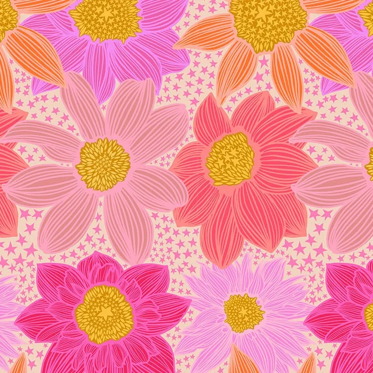 Quilting Fabric - Large Blooms in Pinks from Jumpstart by Anna Maria Textiles AMT132-23C