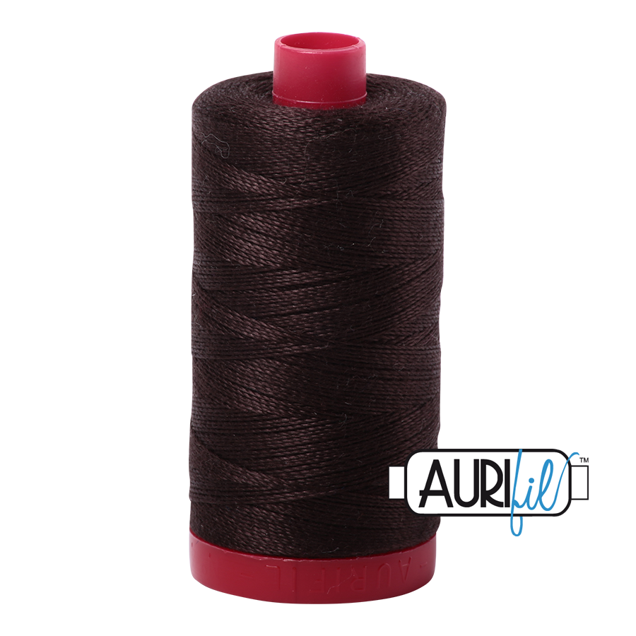 Aurifil Very Dark Bark - Brown Thread a1130 -12wt - Quilting Cotton Thread