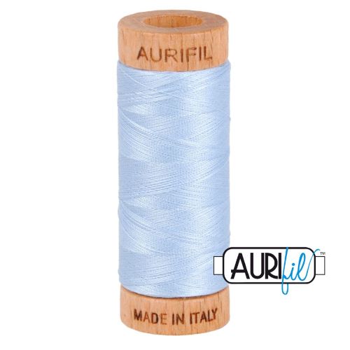 Aurifil Thread 80wt Col. 2710 Light Robins Egg Pale Blue