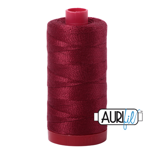 Aurifil Quilting Thread 12wt Col. 2460 Dark Carmine Red