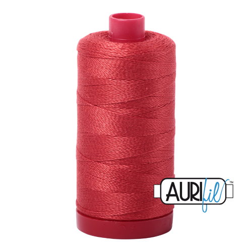 Aurifil Quilting Thread 12wt Col. 2255 Dark Red Orange