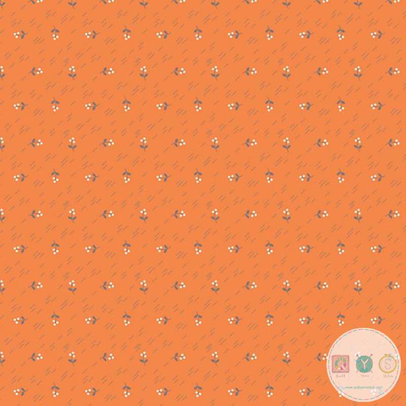 Quilting Fabric - Orange Floral Berries from Autumn Love by Lori Holt for Riley Blake C7371
