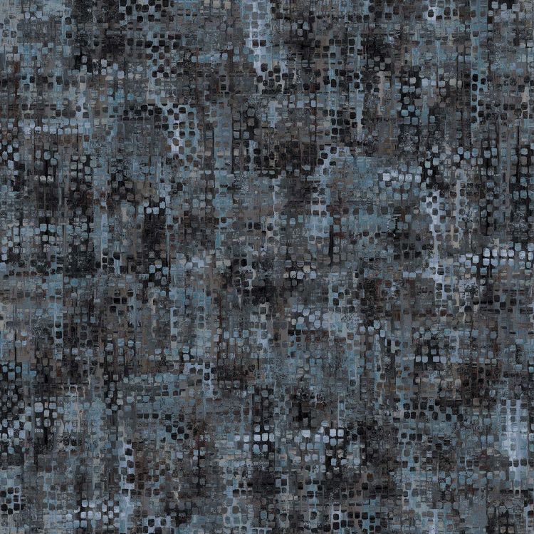 Quilt Backing Fabric 108" Wide - Blue / Black  Grid from Fusions by Deborah Edwards for Northcott B24275-98