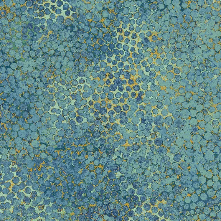 Quilt Backing Fabric 108" Wide - Large Pebbles in Aqua Blues and Greens from Shimmer by Deborah Edwards for Northcott B27897-48