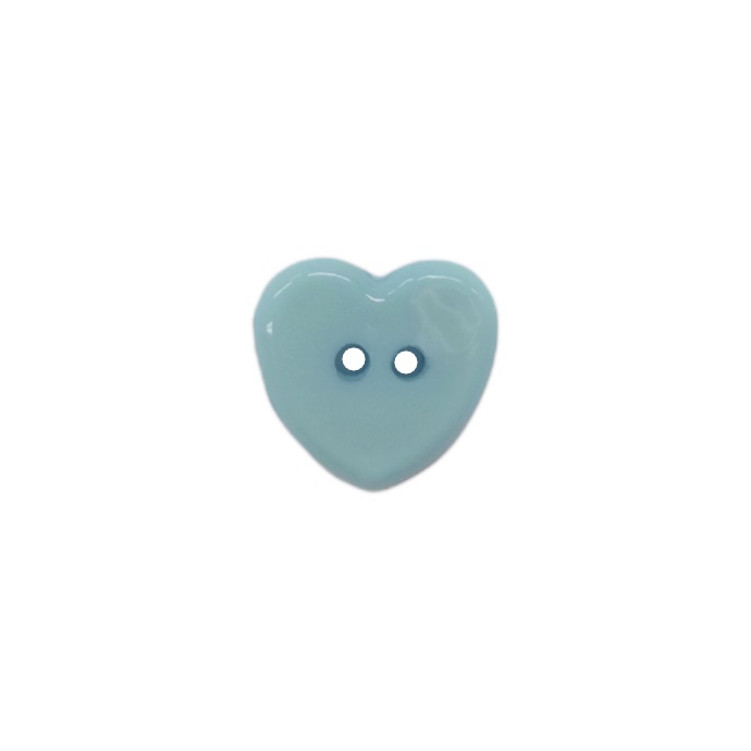 Buttons - 12mm Plastic Heart in Baby Blue