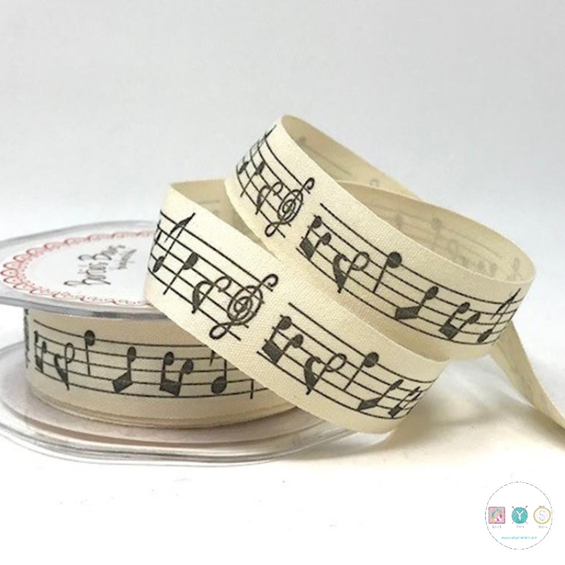 20mm Cotton Tape with Music Notes