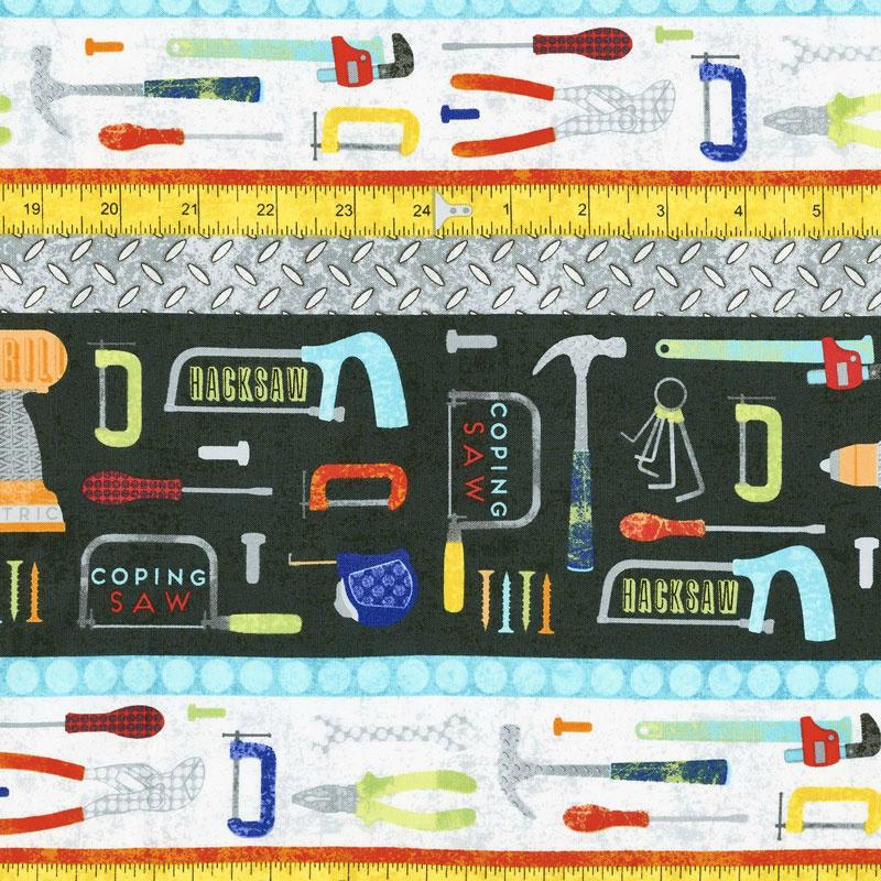 Quilting Fabric - Nuts And Bolts Toolbox Fabric by Deborah Edwards for Northcott Fabrics
