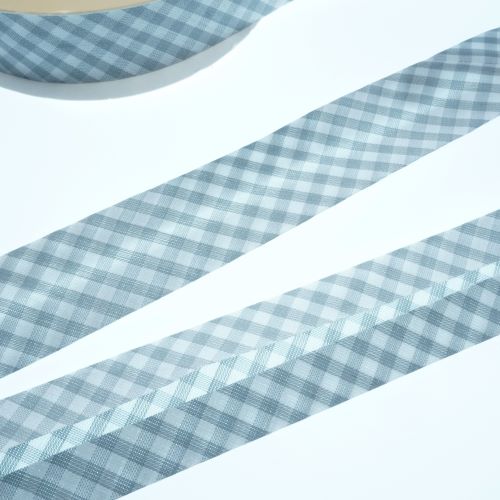 Bias Binding in Grey Gingham Col 8 - 30mm Wide by Fany